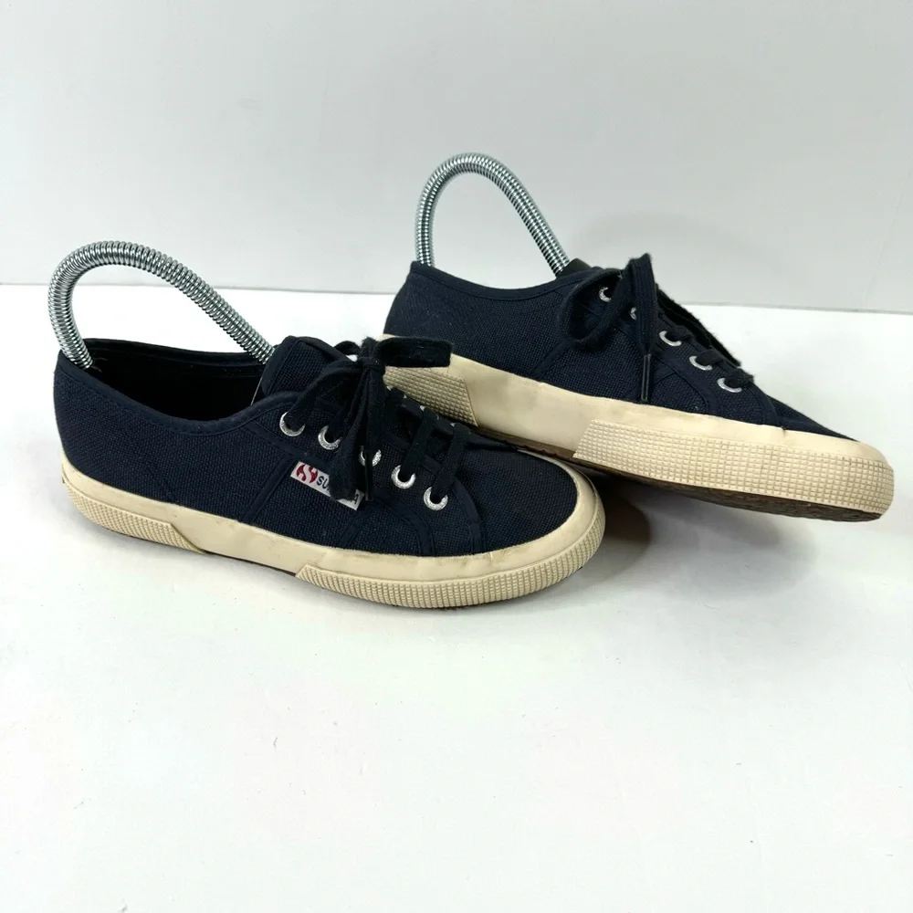 Superga Blue Lace Up Sneakers